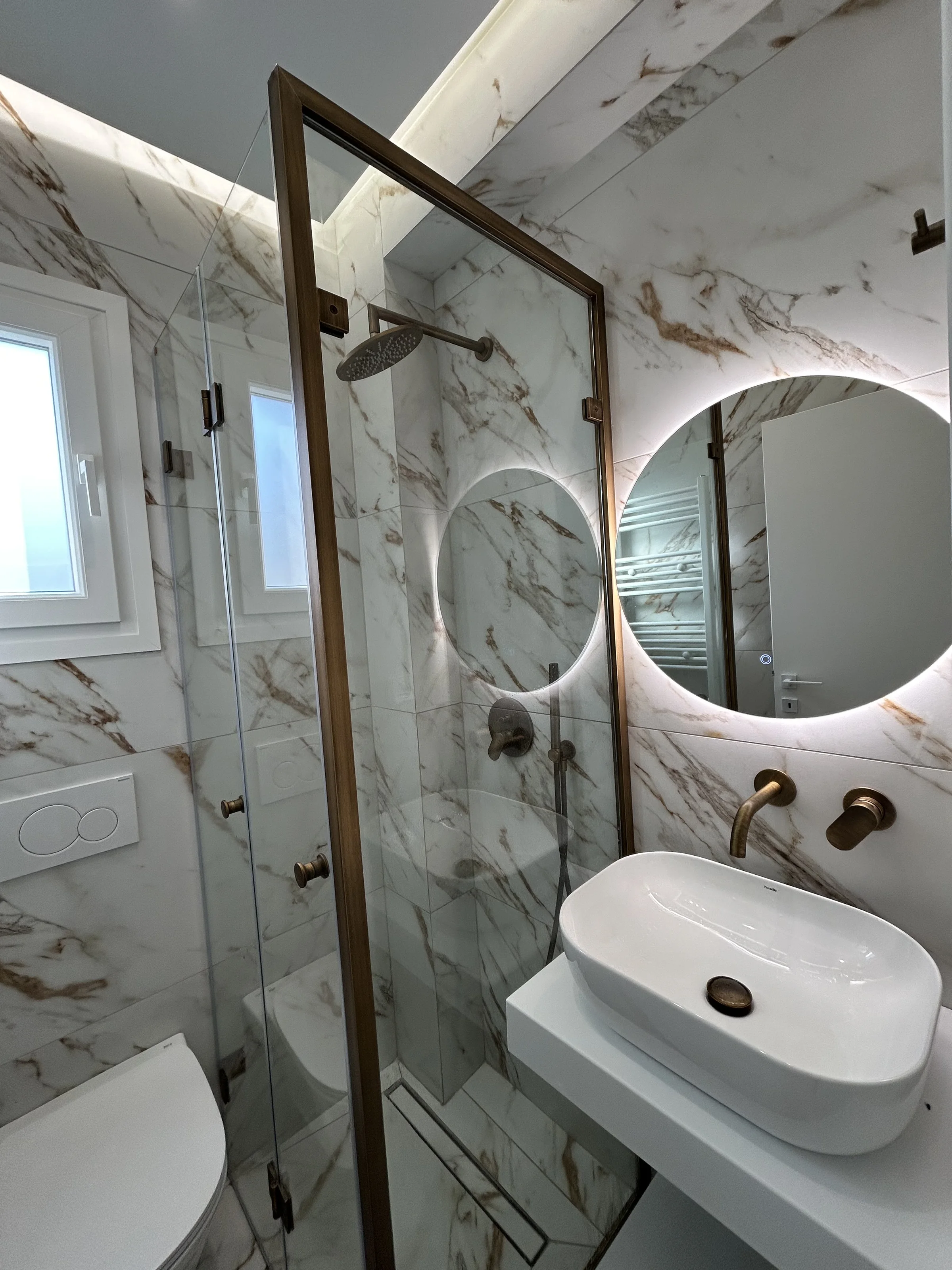 Bathroom interior in the renovated villa