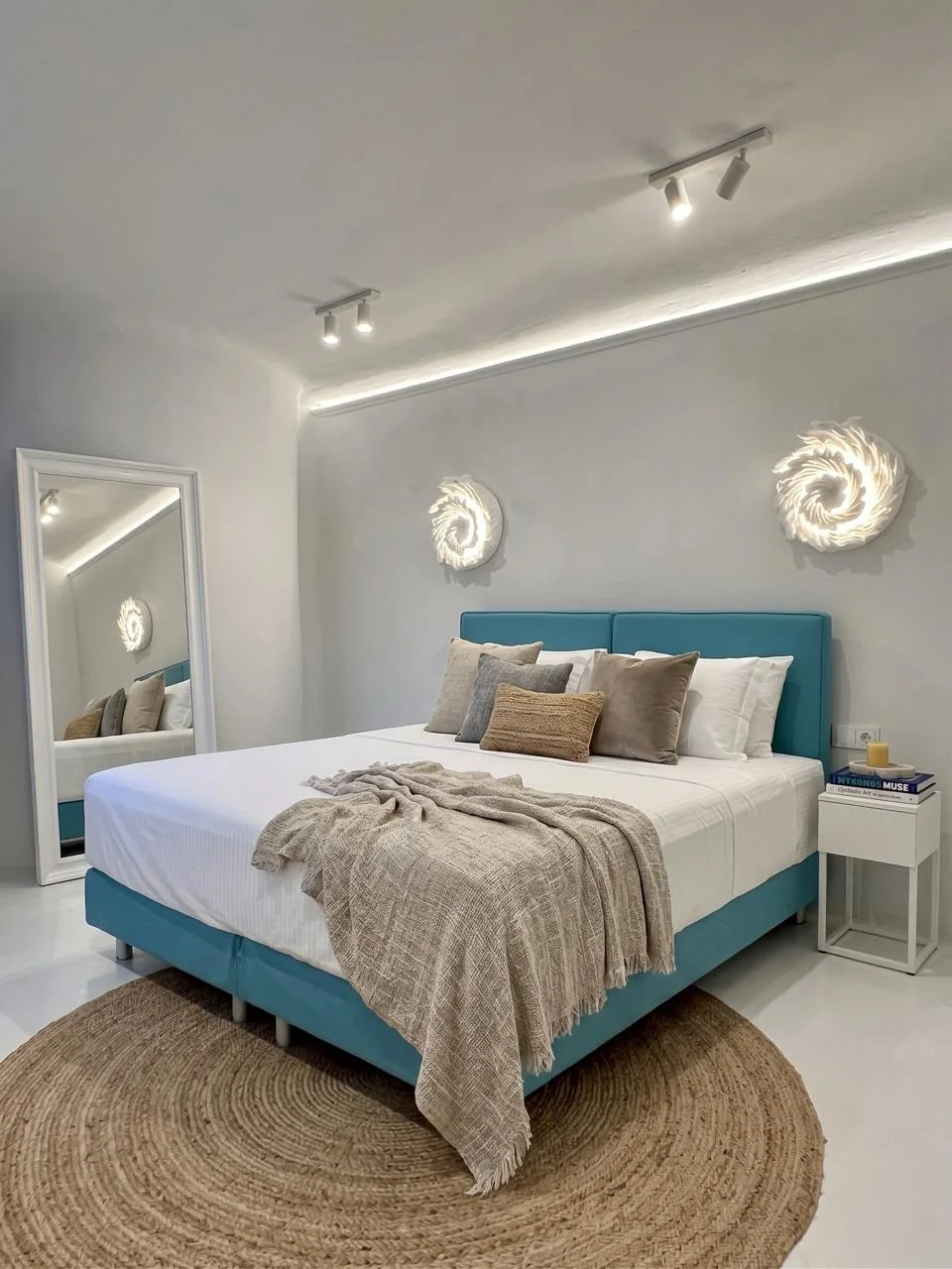 Elegant bedroom with neutral linens