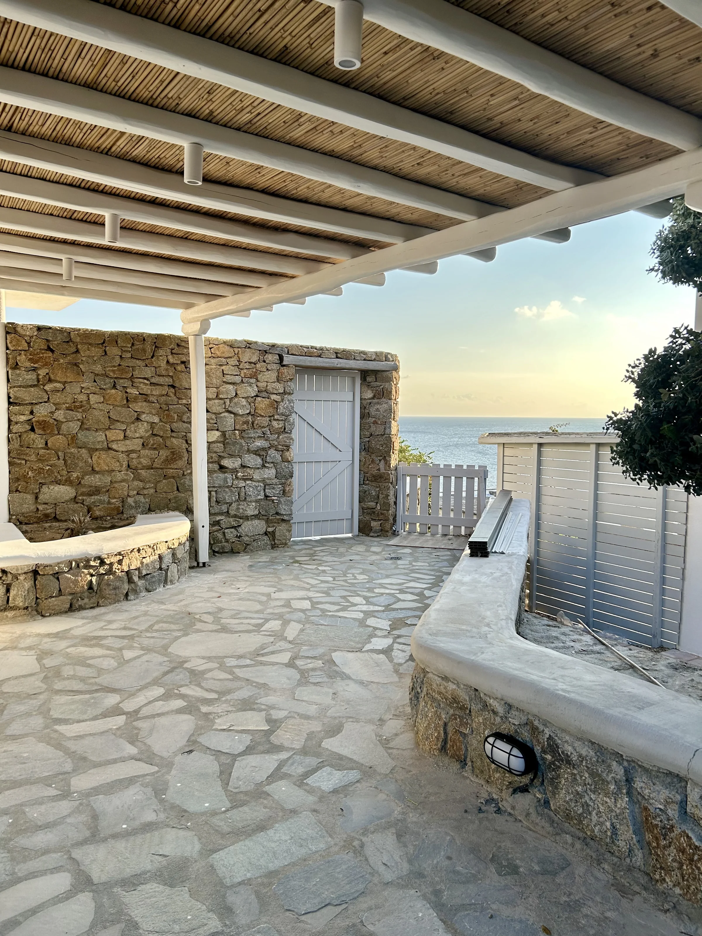 Stone terrace and outdoor living area